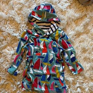 Mini Boden hooded terry beach coverup